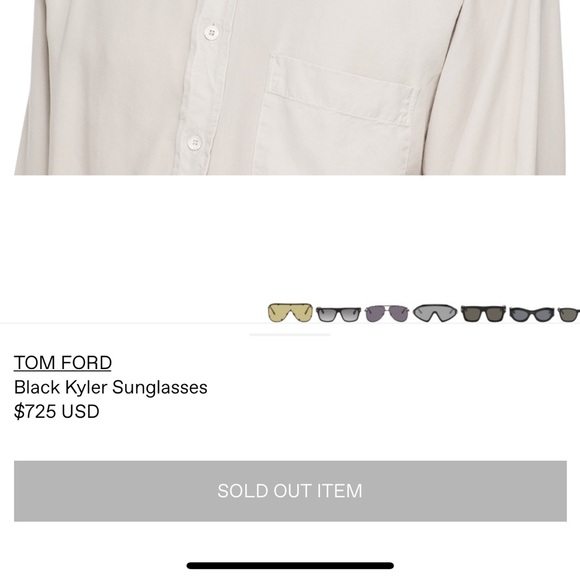 tom ford kyler sunglasses - black/yellow lens - Picture 4 of 4